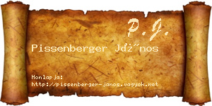Pissenberger János névjegykártya